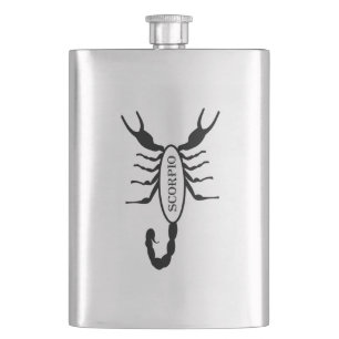 Scorpio Black Scorpion Star Sign Flachmann