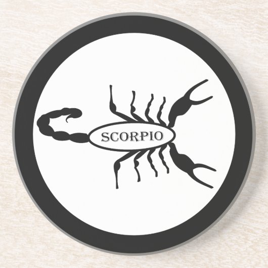 Scorpio Black Scorpion Star Sign Getränkeuntersetzer (Vorne)