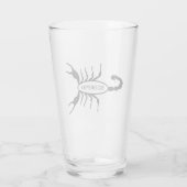 Scorpio Black Scorpion Star Sign Glas (Rückseite)