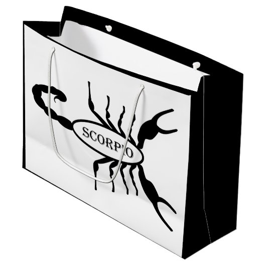 Scorpio Black Scorpion Star Sign Große Geschenktüte (Vorderseite Schrägansicht)