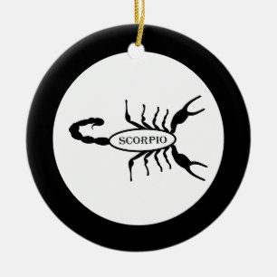 Scorpio Black Scorpion Star Sign Individuelle Name Keramik Ornament