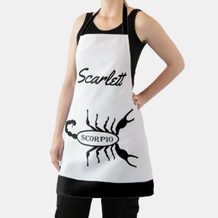 Scorpio Black Scorpion Star Sign Individuelle Name Schürze