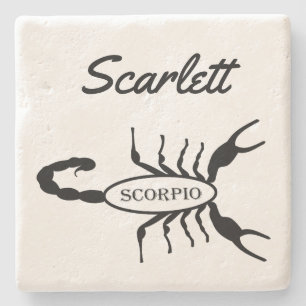 Scorpio Black Scorpion Star Sign Individuelle Name Steinuntersetzer
