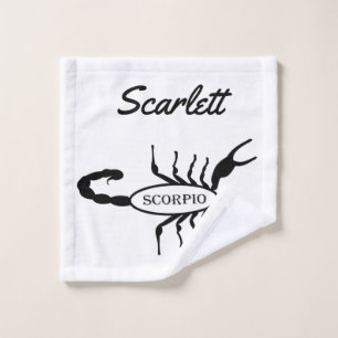 Scorpio Black Scorpion Star Sign Individuelle Name Waschlappen