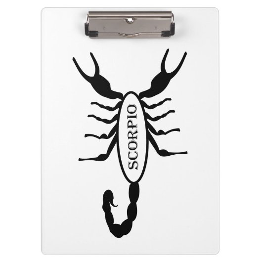 Scorpio Black Scorpion Star Sign Klemmbrett (Vorderseite)