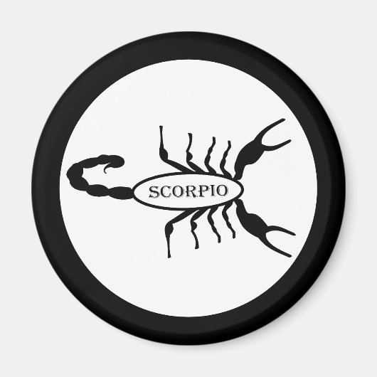 Scorpio Black Scorpion Star Sign Magnet (Vorne)