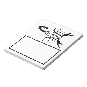 Scorpio Black Scorpion Star Sign Notizblock