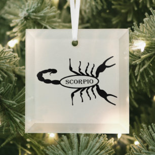Scorpio Black Scorpion Star Sign Ornament Aus Glas