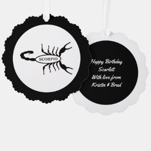 Scorpio Black Scorpion Star Sign Ornament Karte