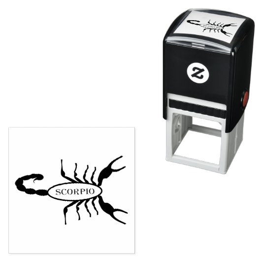 Scorpio Black Scorpion Star Sign Permastempel (Beispiel)