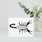 Scorpio Black Scorpion Star Sign Postkarte (Stehend Vorderseite)