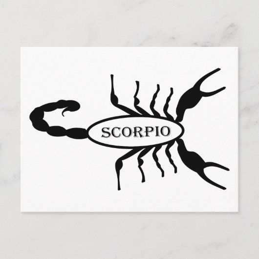 Scorpio Black Scorpion Star Sign Postkarte (Vorderseite)