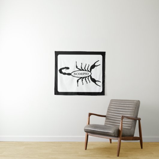 Scorpio Black Scorpion Star Sign Wandteppich (Beispiel (Horizontal))