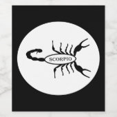 Scorpio Black Scorpion Star Sign Weinetikett (Einzelnes Label)