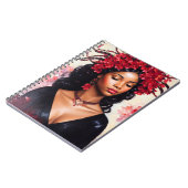 Scorpio Black Woman Red Black Zodiac Art Notizblock (Linke Seite)