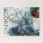 Scorpio blauer Goldmedaille Blume Planet zodiac Wa Puzzle (Horizontal)