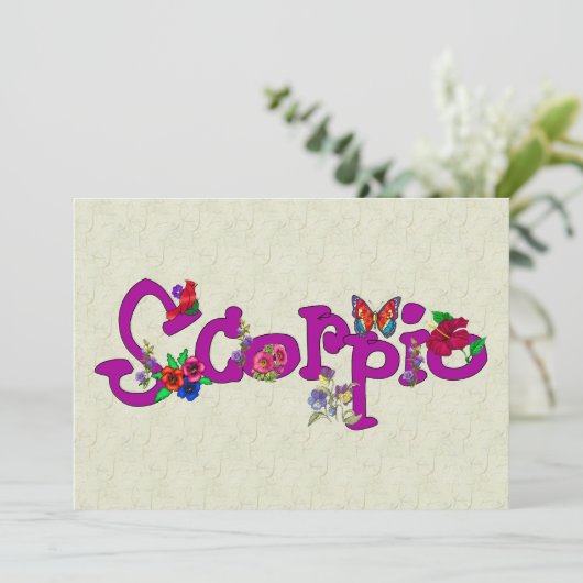 Scorpio-Blume Einladung (Stehend Vorderseite)
