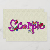 Scorpio-Blume Einladung (Vorne/Hinten)