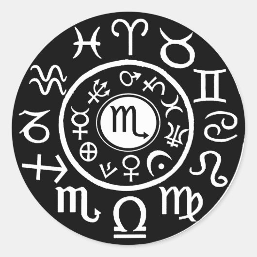 Scorpio Celestial Design Runder Aufkleber (Vorderseite)