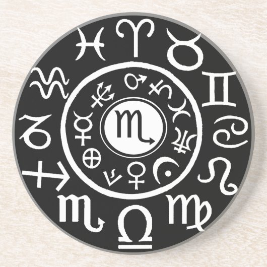 Scorpio Celestial Design Sandstein Untersetzer (Vorne)