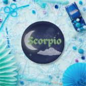 Scorpio Celestial Moon Cloud Stars Astrologie Kuns Pappteller (Party)