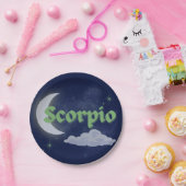 Scorpio Celestial Moon Cloud Stars Astrologie Kuns Pappteller (Party)