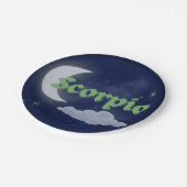 Scorpio Celestial Moon Cloud Stars Astrologie Kuns Pappteller (Schrägansicht)