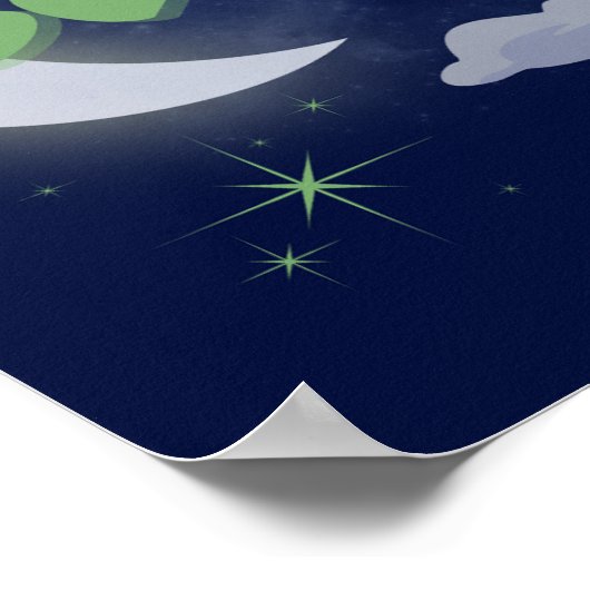 Scorpio Celestial Moon Cloud Stars Astrologie Kuns Poster (Ecke)