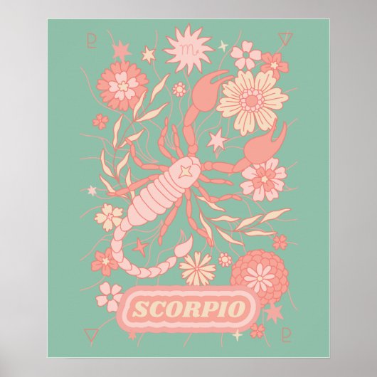 Scorpio Celestial Zodiac Pastel Traumstrecke Airol Poster (Vorne)