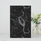 Scorpio Constellation Hevelius 1690 auf Schwarz Briefpapier (Stehend Vorderseite)