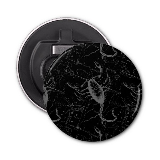 Scorpio Constellation Hevelius 1690 auf Schwarz Flaschenöffner (Vorderseite)