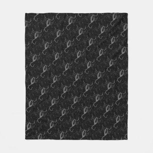 Scorpio Constellation Hevelius 1690 auf Schwarz Fleecedecke (Vorderseite)