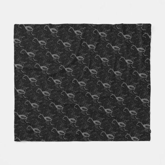 Scorpio Constellation Hevelius 1690 auf Schwarz Fleecedecke (Vorderseite (Horizontal))