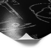 Scorpio Constellation Hevelius 1690 auf Schwarz Fotodruck (Ecke)