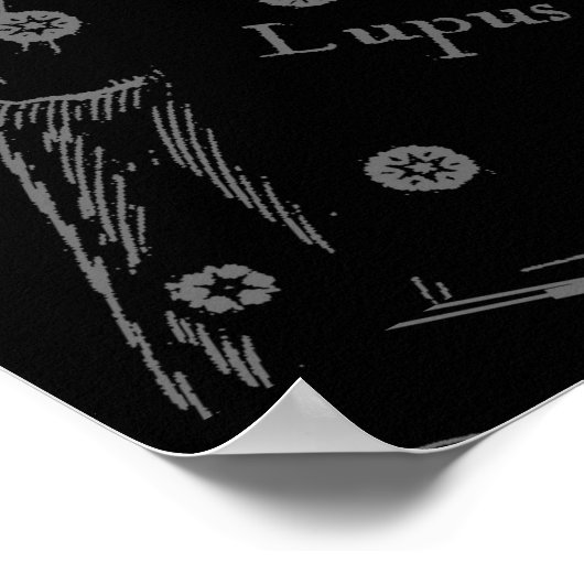 Scorpio Constellation Hevelius 1690 auf Schwarz Poster (Ecke)