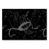 Scorpio Constellation Hevelius 1690 auf Schwarz Tischnummer (Vorderseite)