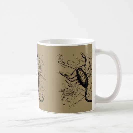 Scorpio Constellation Hevelius 1690 Gravur Kaffeetasse (Rechts)