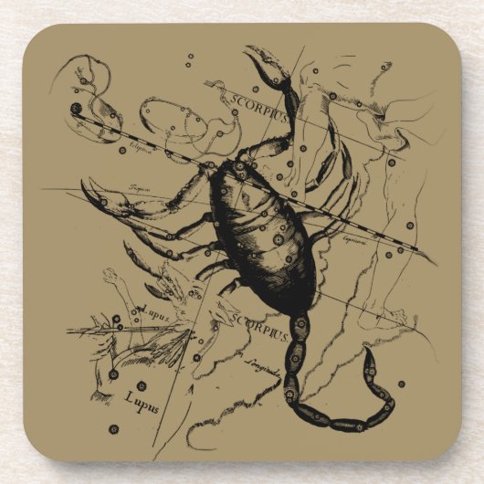 Scorpio Constellation Hevelius circa 1690 Vintag Untersetzer (Vorderseite)