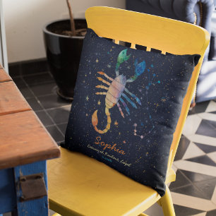 Scorpio Constellation Zodiac Aquarellgalaxie Kissen