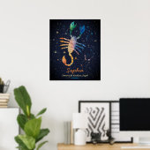 Scorpio Constellation Zodiac Aquarellgalaxie Poster (Heimbüro)