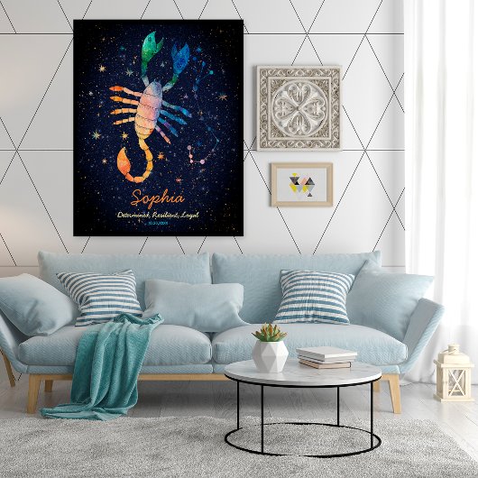 Scorpio Constellation Zodiac Aquarellgalaxie Poster