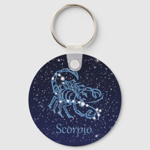 Scorpio Constellation & Zodiac Sign with Stars Schlüsselanhänger