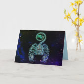 Scorpio der Skorpion zodiac Grußkarte Karte (Gelbe Blume)