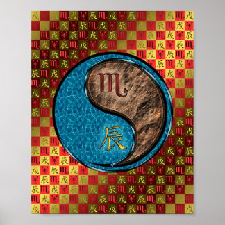 Scorpio & Earth Dragon Poster