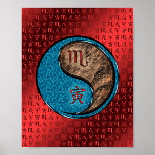 Scorpio & Earth Tiger Poster
