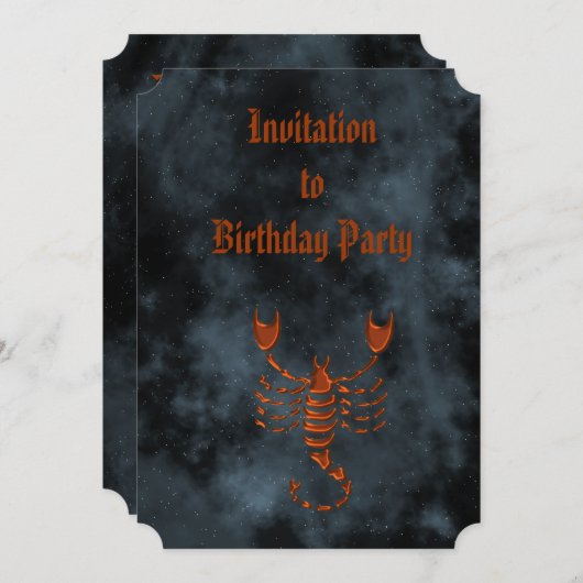 Scorpio Einladung (Vorne/Hinten)