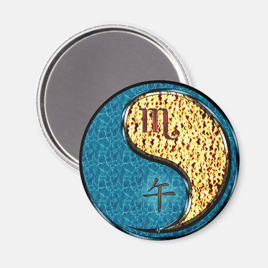 Scorpio & Fire Horse Magnet (Vorderseite/Rückseite)