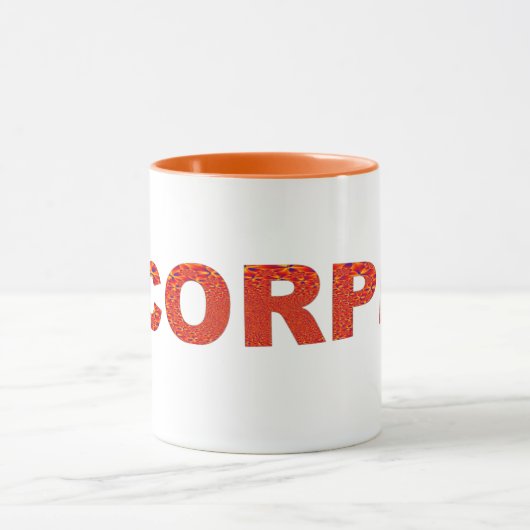 Scorpio - Firey Orange Yellow Blue Tasse (Zentrum)