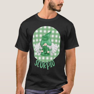 Scorpio Garden Gnome Zodiac Birthday Gingham Niedl T-Shirt