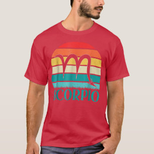 Scorpio Gifts Funny Retro Sunset Zodiac Sign Birth T-Shirt